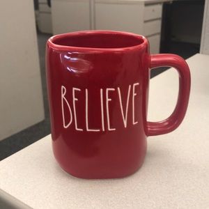 Rae Dunn Red Believe Mug